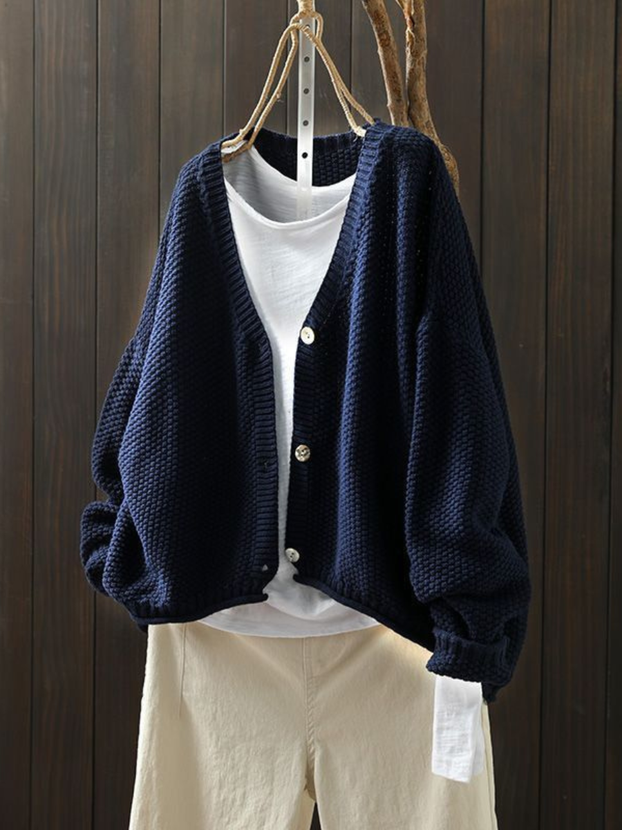 Dames Strickcardigan V-hals Casual 5