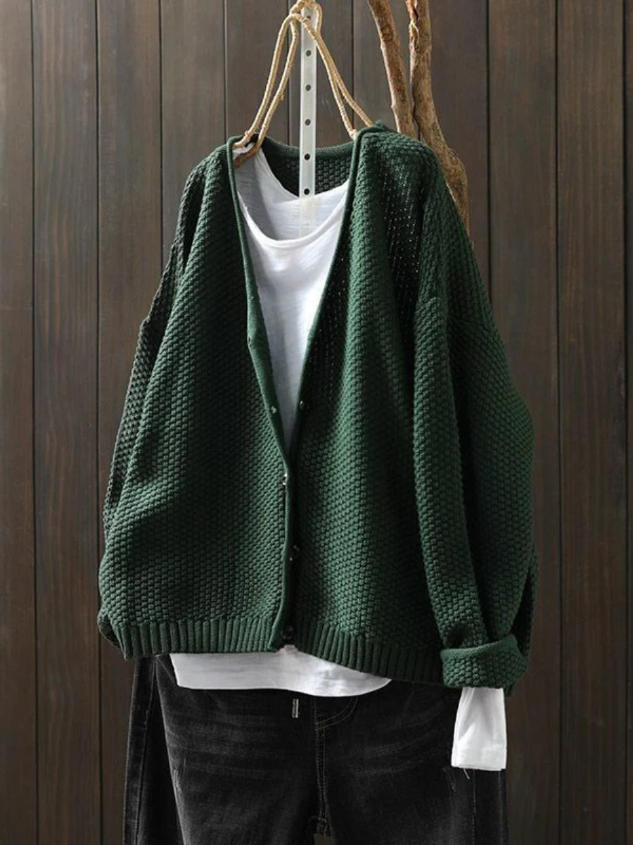 Dames Strickcardigan V-hals Casual 5