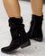 Dames Suede Laarsjes Lage Hak met Rits voor Casual en Formele Gelegenheden 4