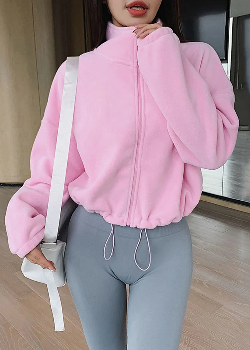 Dames Sweaterjas Oversized met Opstaande Kraag en Trekkoord 4