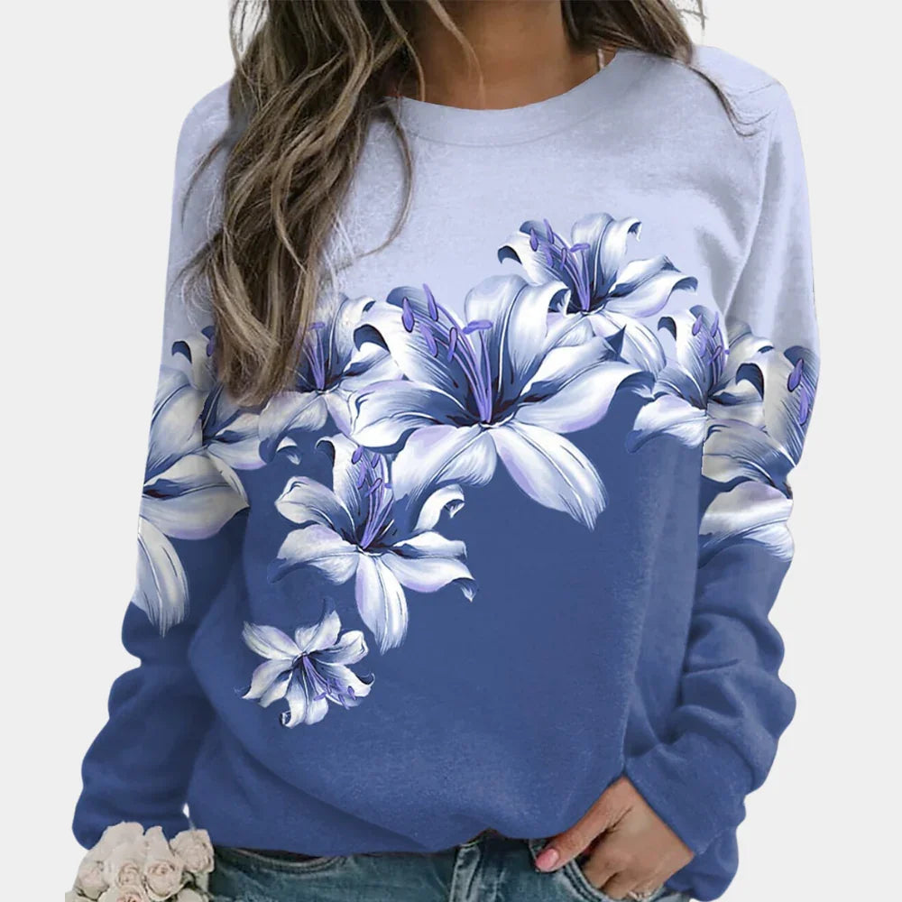 Dames Sweatshirt Bloemenprint Casual 4
