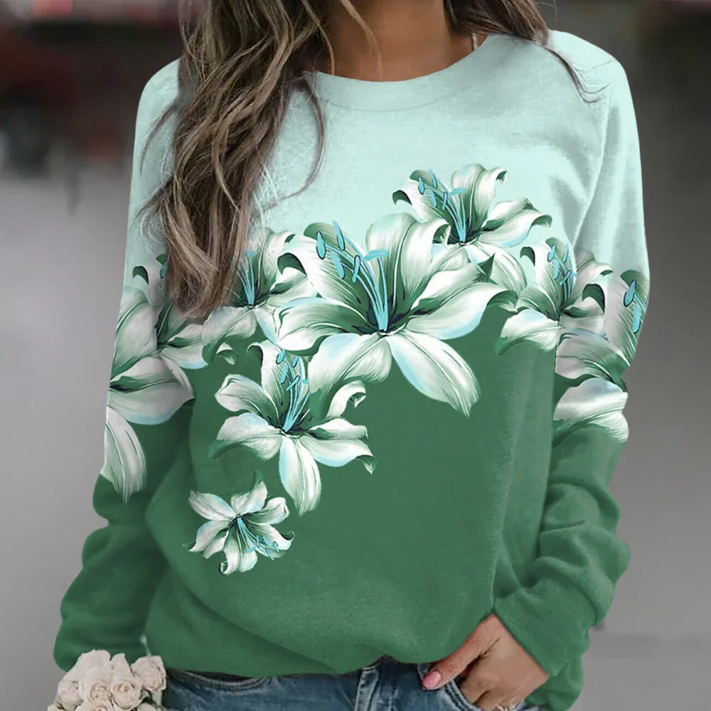 Dames Sweatshirt Bloemenprint Casual 5