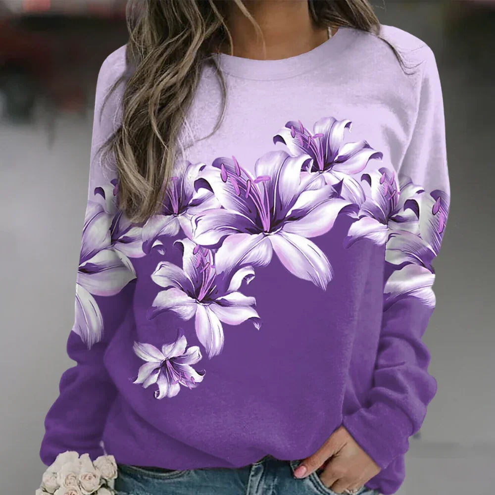 Dames Sweatshirt Bloemenprint Casual 7