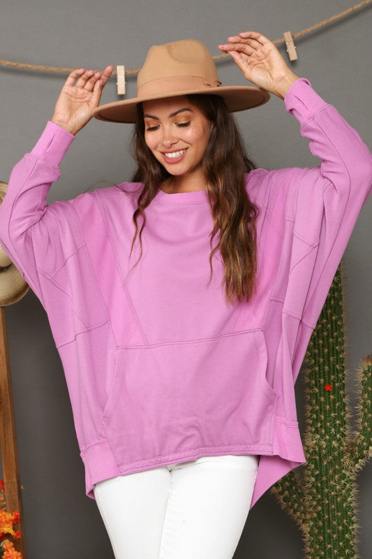 Dames Sweatshirt Casual Contrast Franse Terry 1