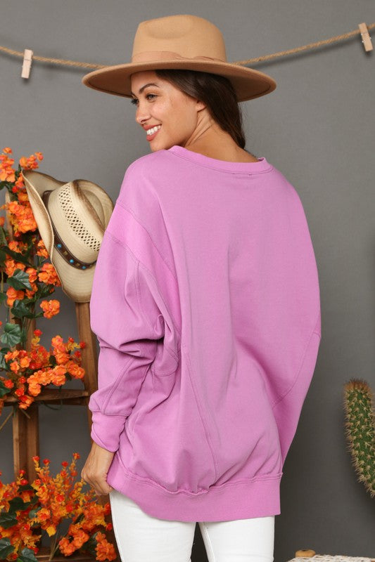 Dames Sweatshirt Casual Contrast Franse Terry 2