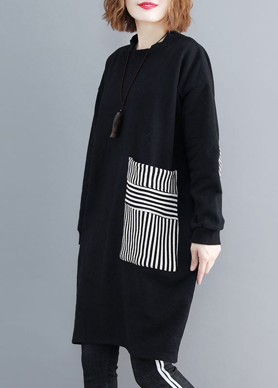 Dames Sweatshirt Jurk met Zakken en Patchwork Design 2