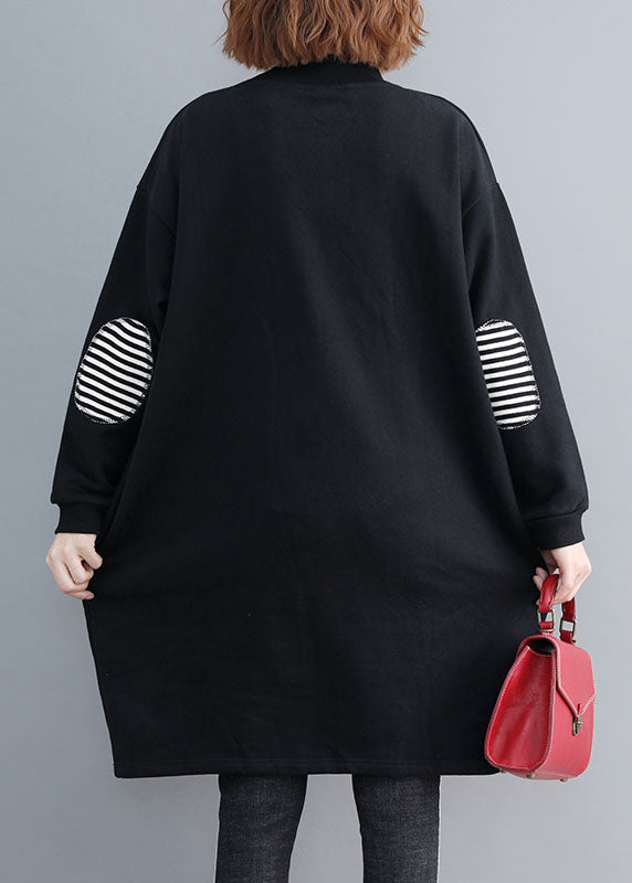 Dames Sweatshirt Jurk met Zakken en Patchwork Design 4