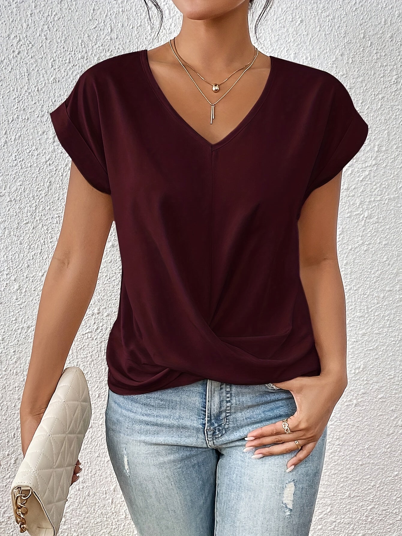 Dames T-Shirt Casual Sweetheart Halslijn 3
