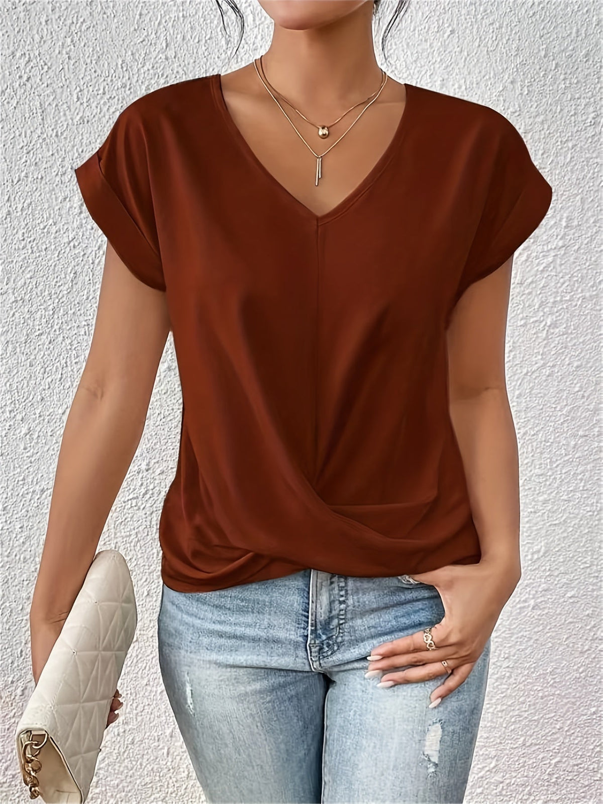Dames T-Shirt Casual Sweetheart Halslijn 7
