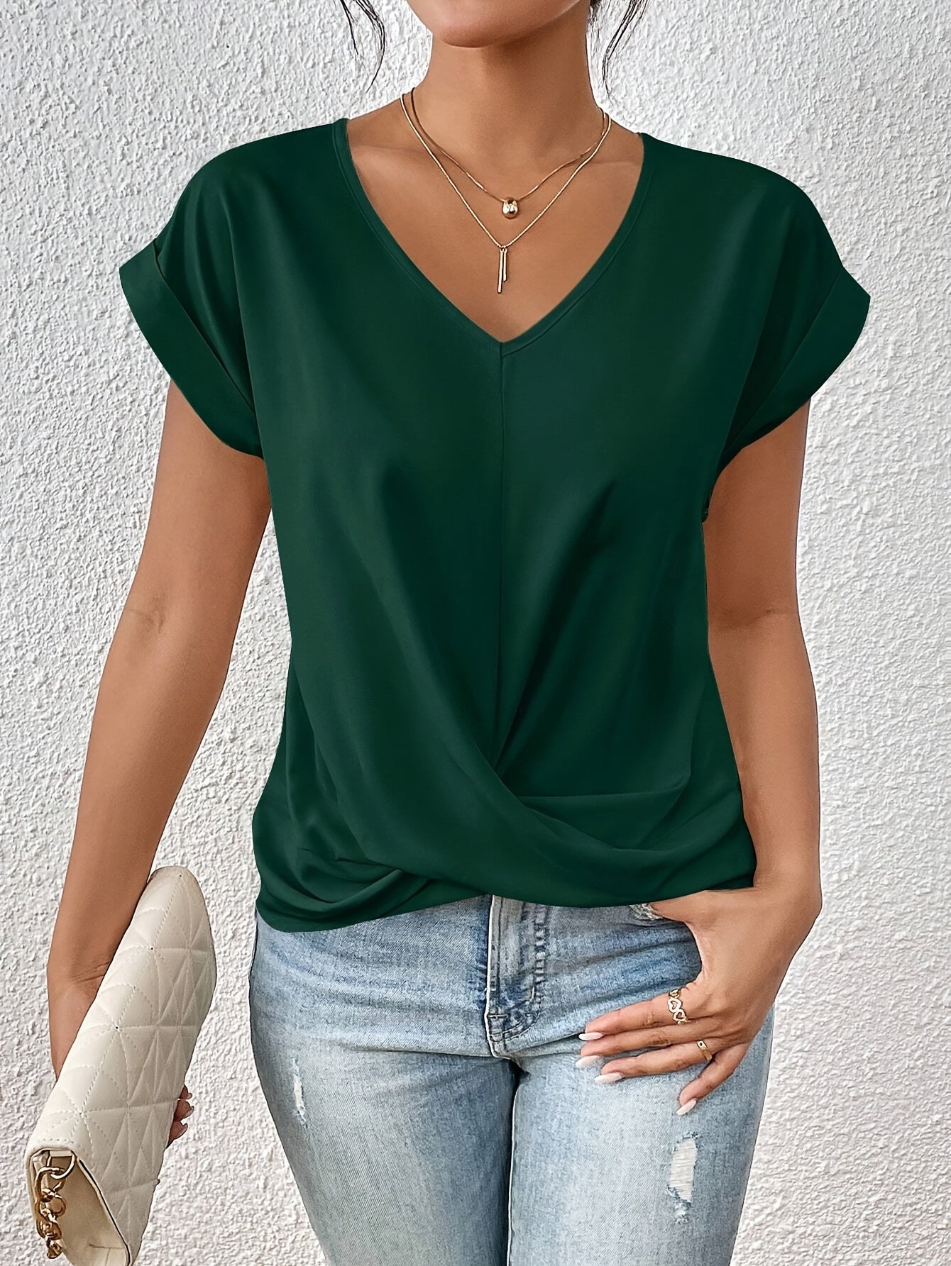 Dames T-Shirt Casual Sweetheart Halslijn 8