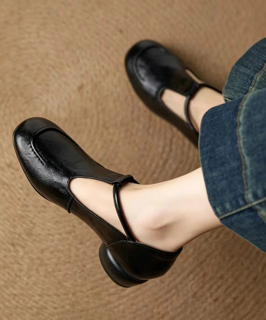 Dames T-band Schoenen met Lage Hak 1