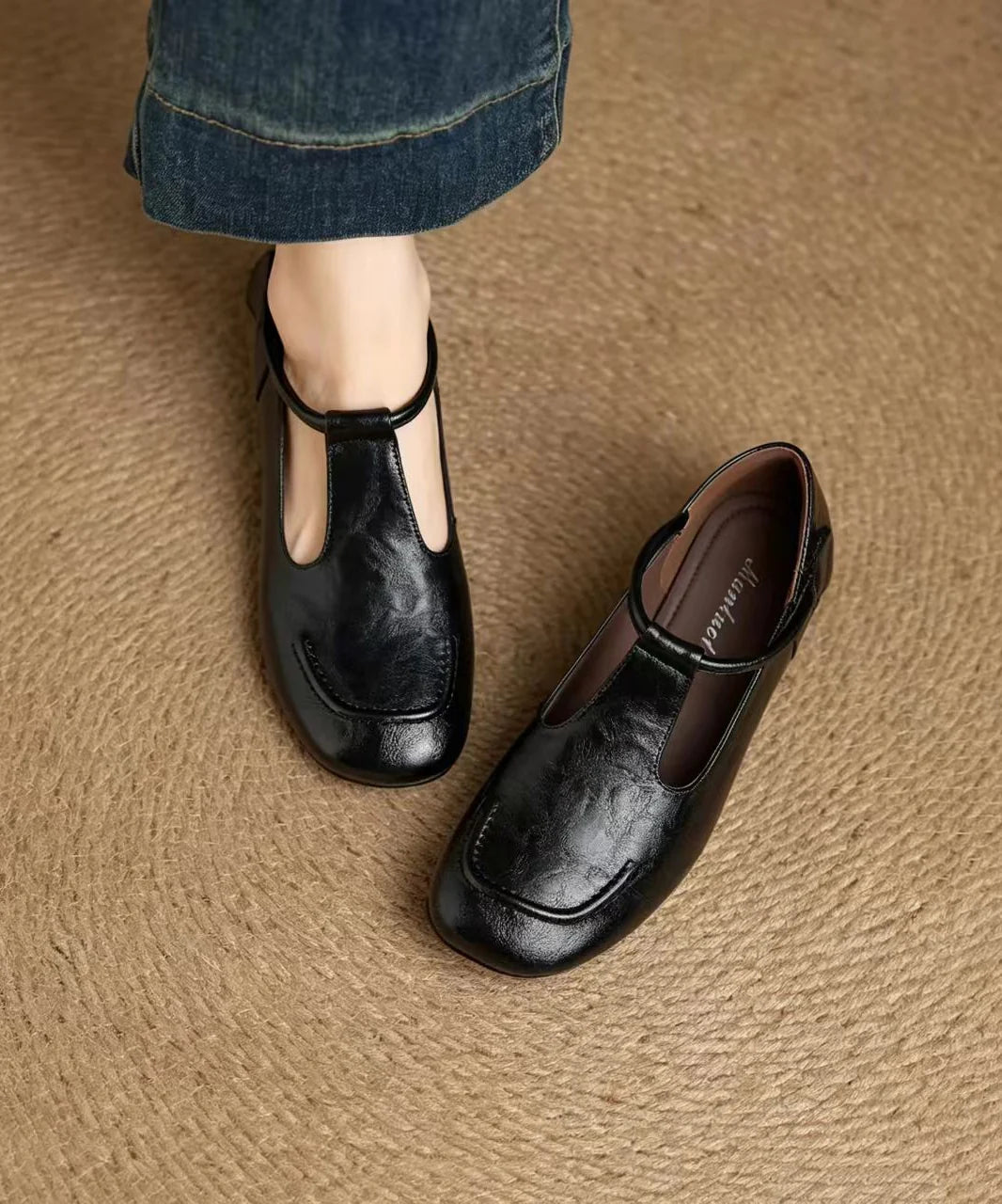 Dames T-band Schoenen met Lage Hak 2