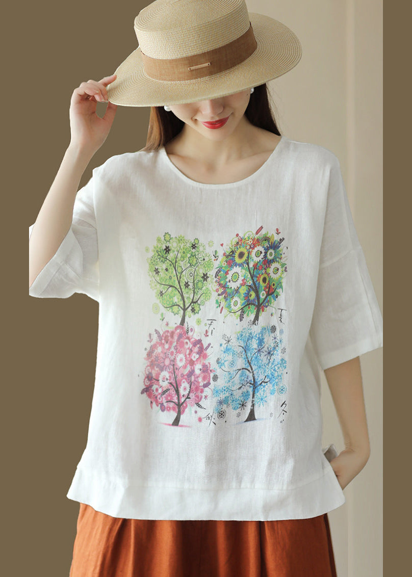 Dames T-shirt Casual Losse Pasvorm O-hals 1