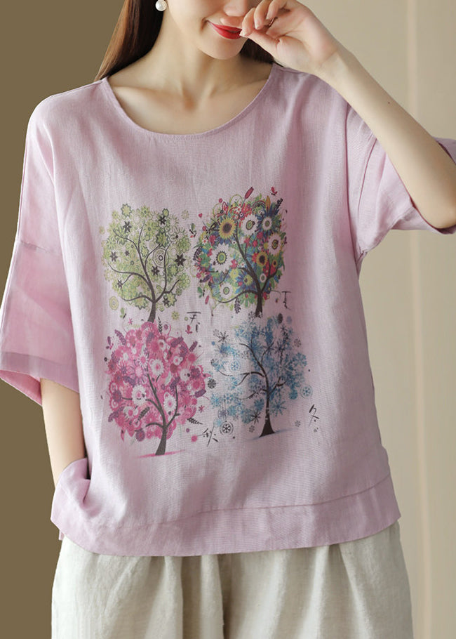 Dames T-shirt Casual Losse Pasvorm O-hals 2