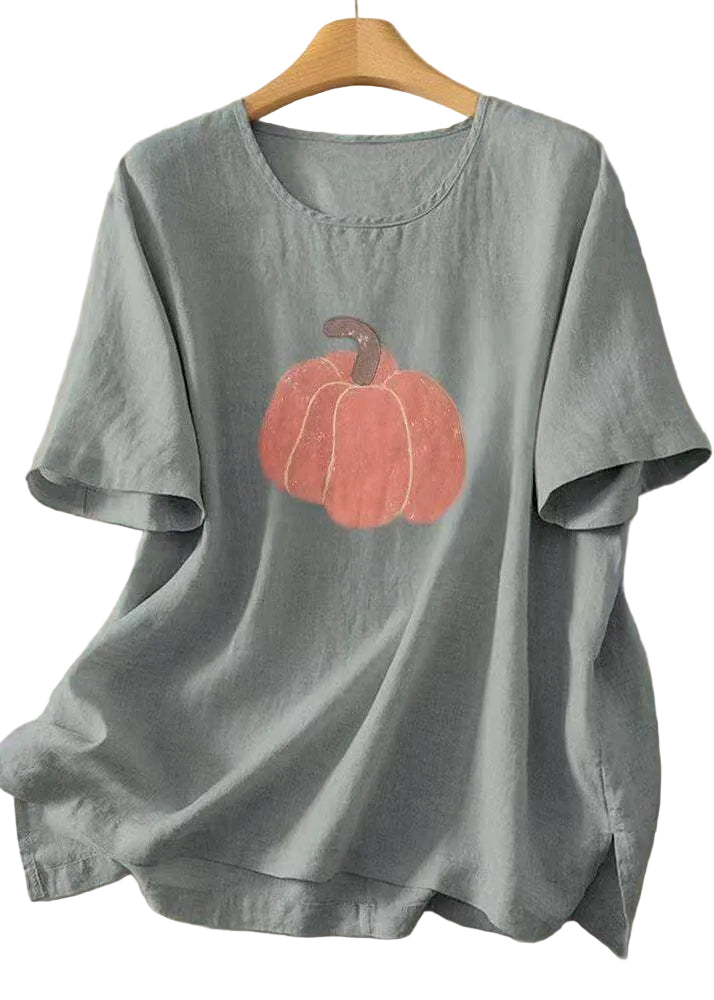 Dames T-shirt Casual O-hals Print 0