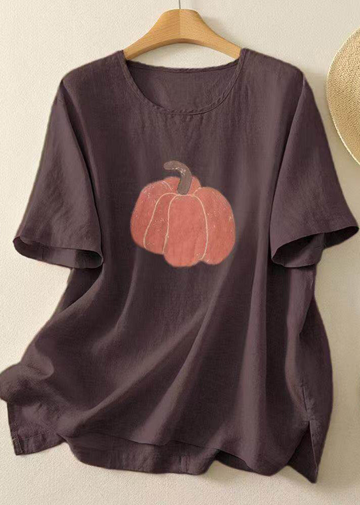 Dames T-shirt Casual O-hals Print 2