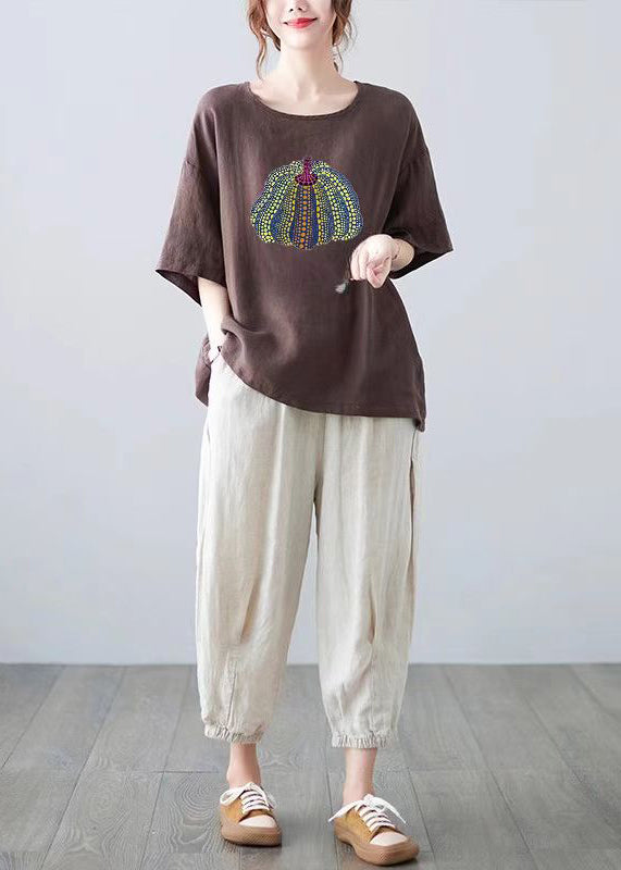Dames T-shirt Casual O-hals Print Zomerstijl 1