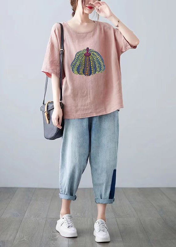 Dames T-shirt Casual O-hals Print Zomerstijl 2
