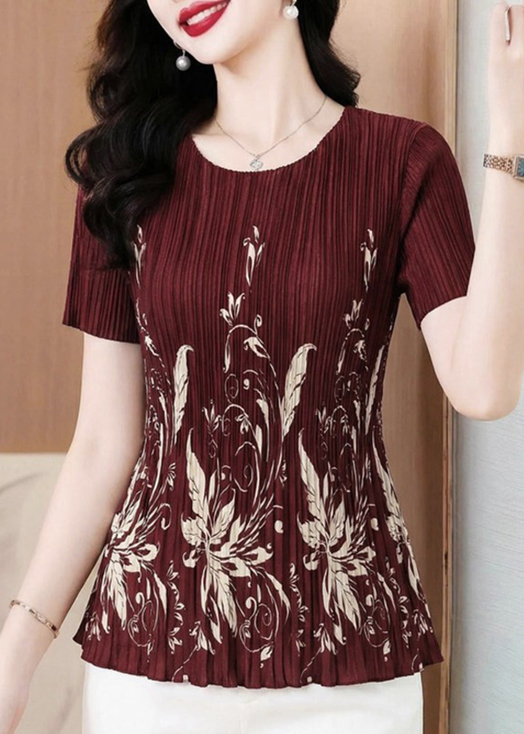 Dames T-shirt O-hals met print Zomerse stijl 2