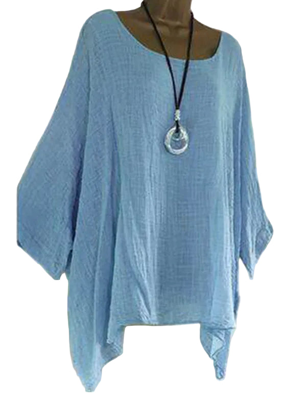 Dames T-shirt Plus Size Asymmetrisch O-hals Halve Mouw 0
