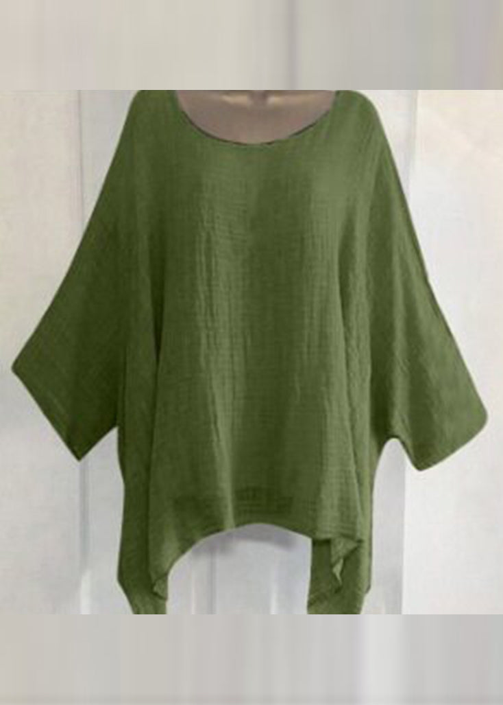Dames T-shirt Plus Size Asymmetrisch O-hals Halve Mouw 3