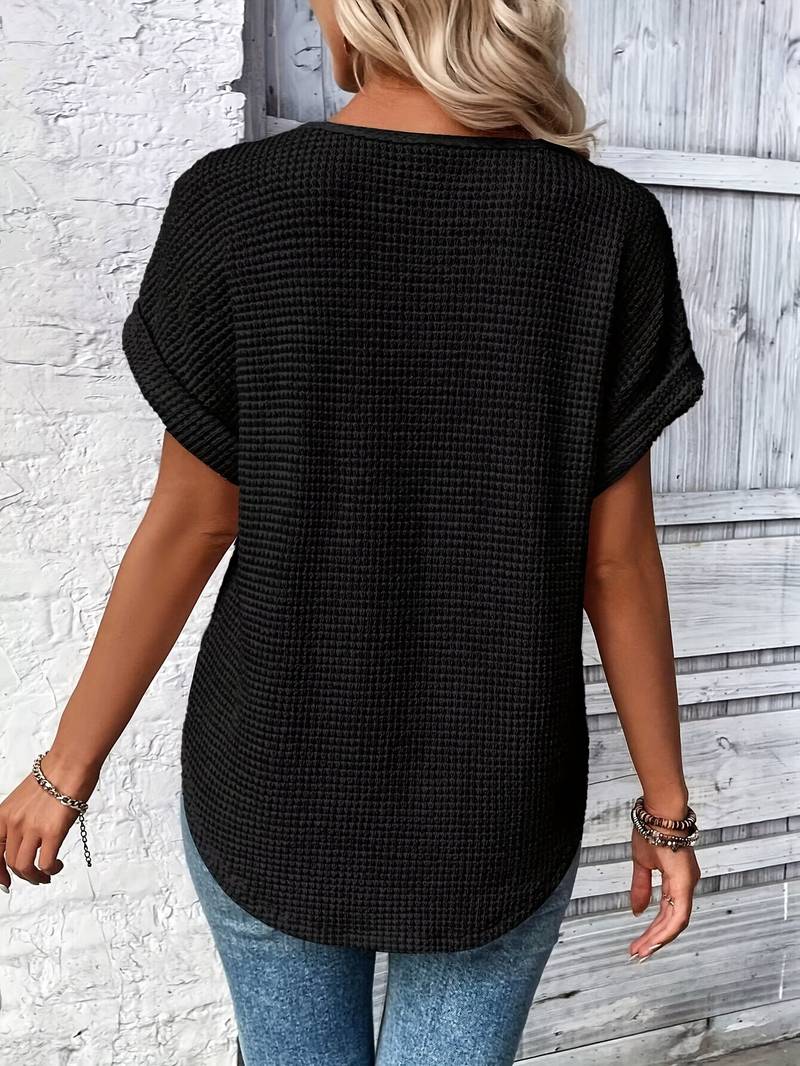 Dames T-shirt met Kanten Details en Ronde Hals 2