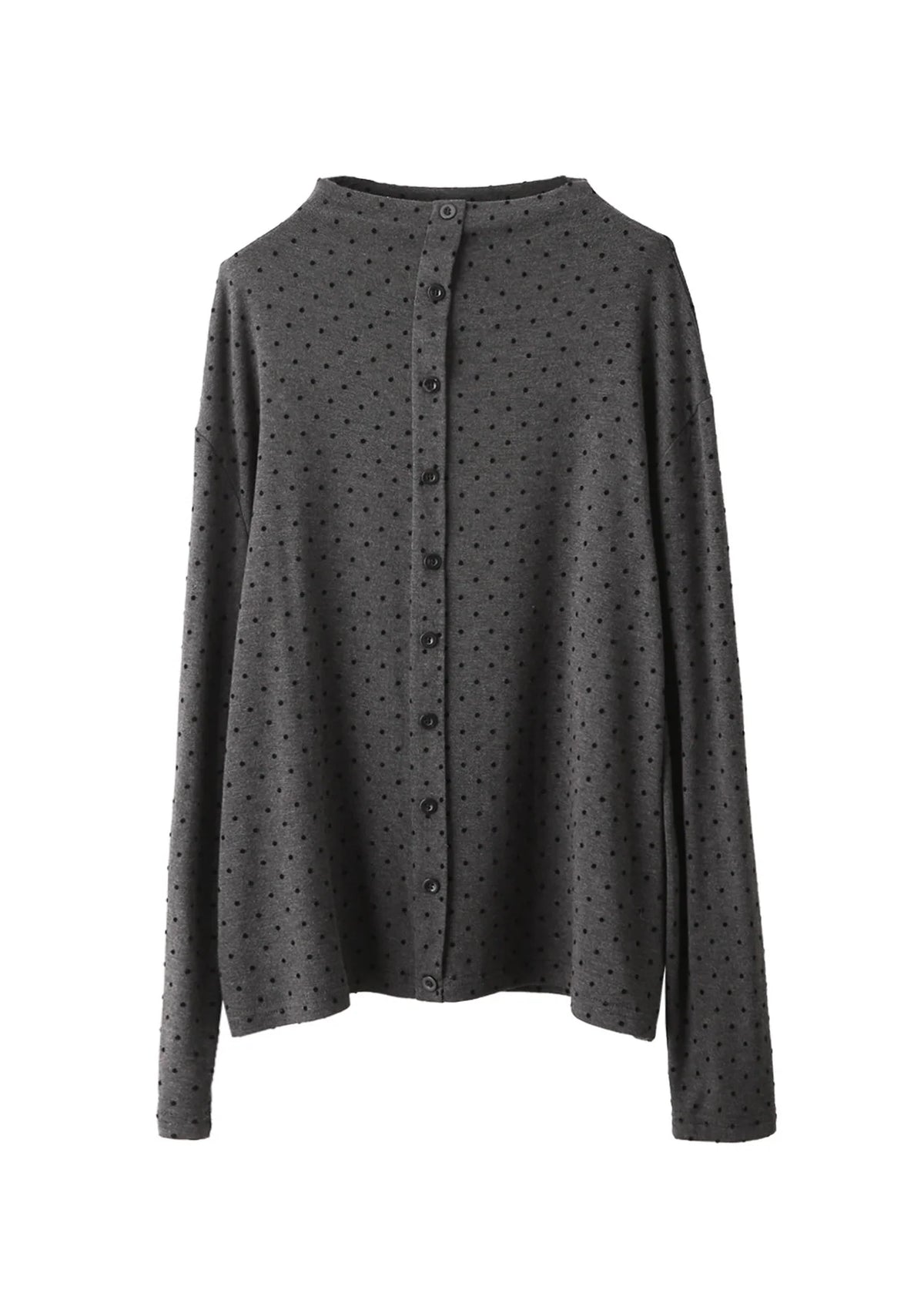 Dames T-shirt met stippen en halfhoge hals 4