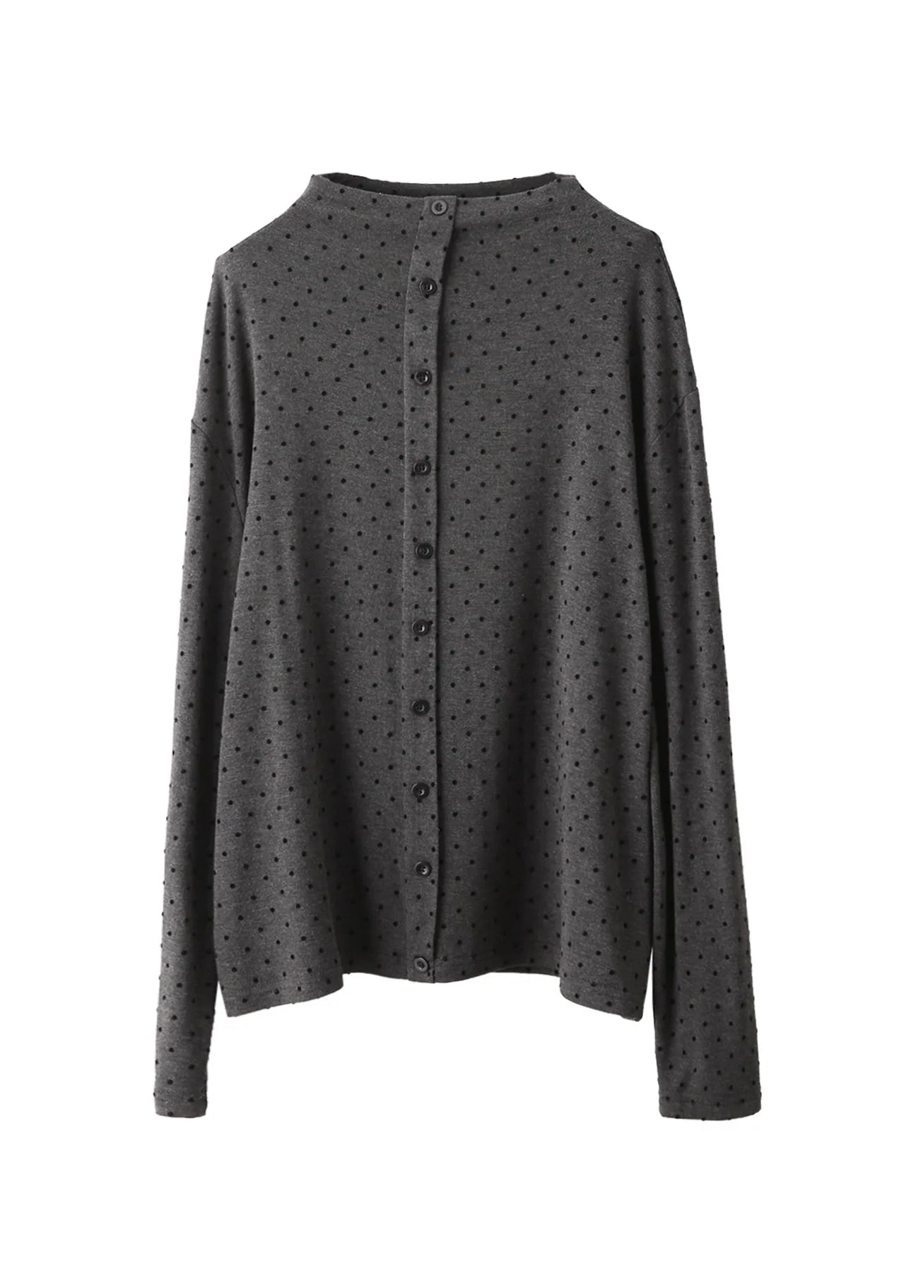 Dames T-shirt met stippen en halfhoge hals 4