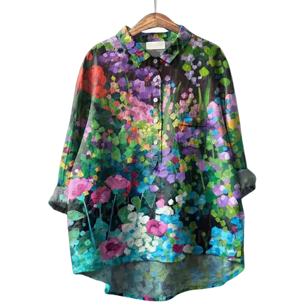 Dames T Shirt Bloemen Ontwerp Comfortabele Pasvorm 0