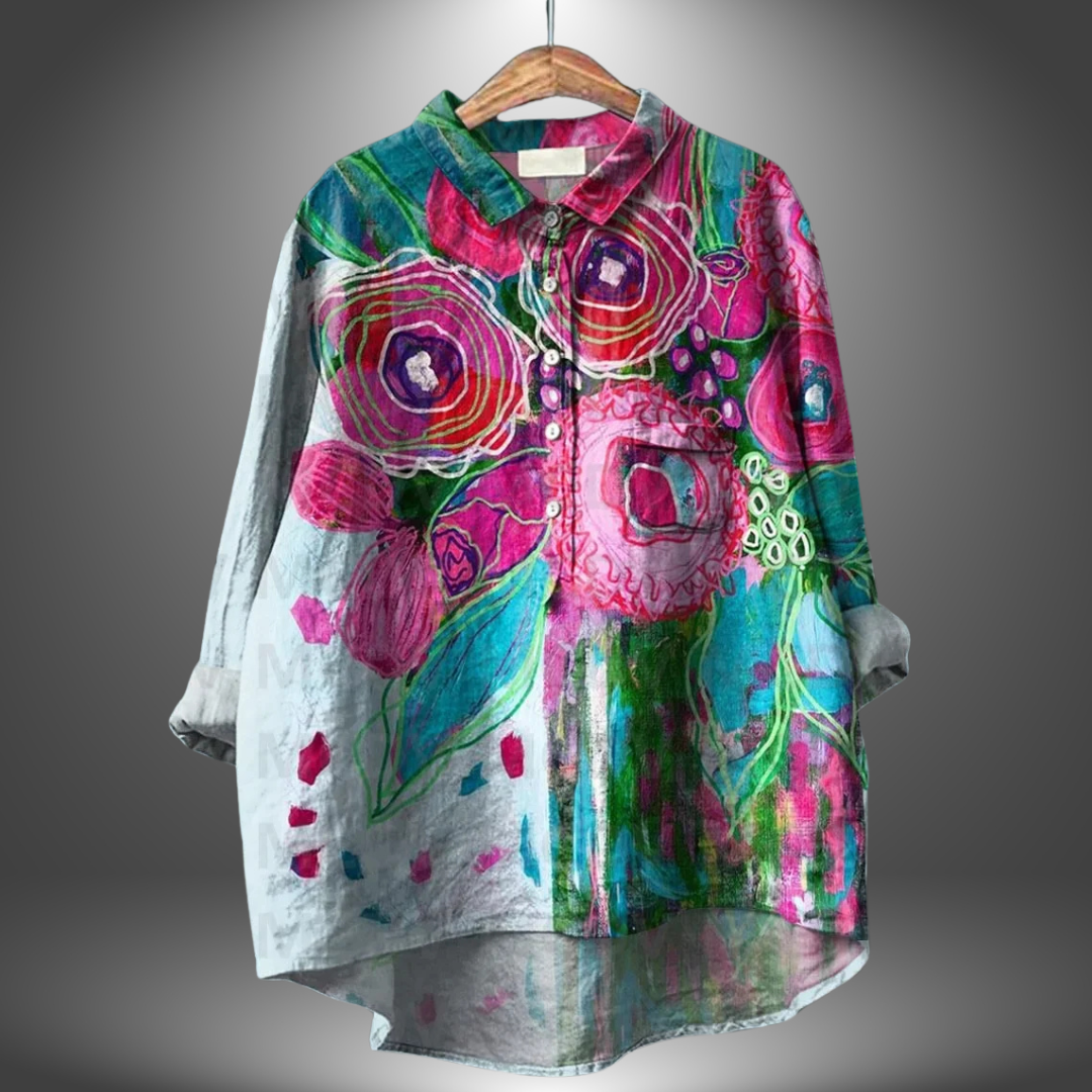 Dames T Shirt Bloemen Ontwerp Comfortabele Pasvorm 2