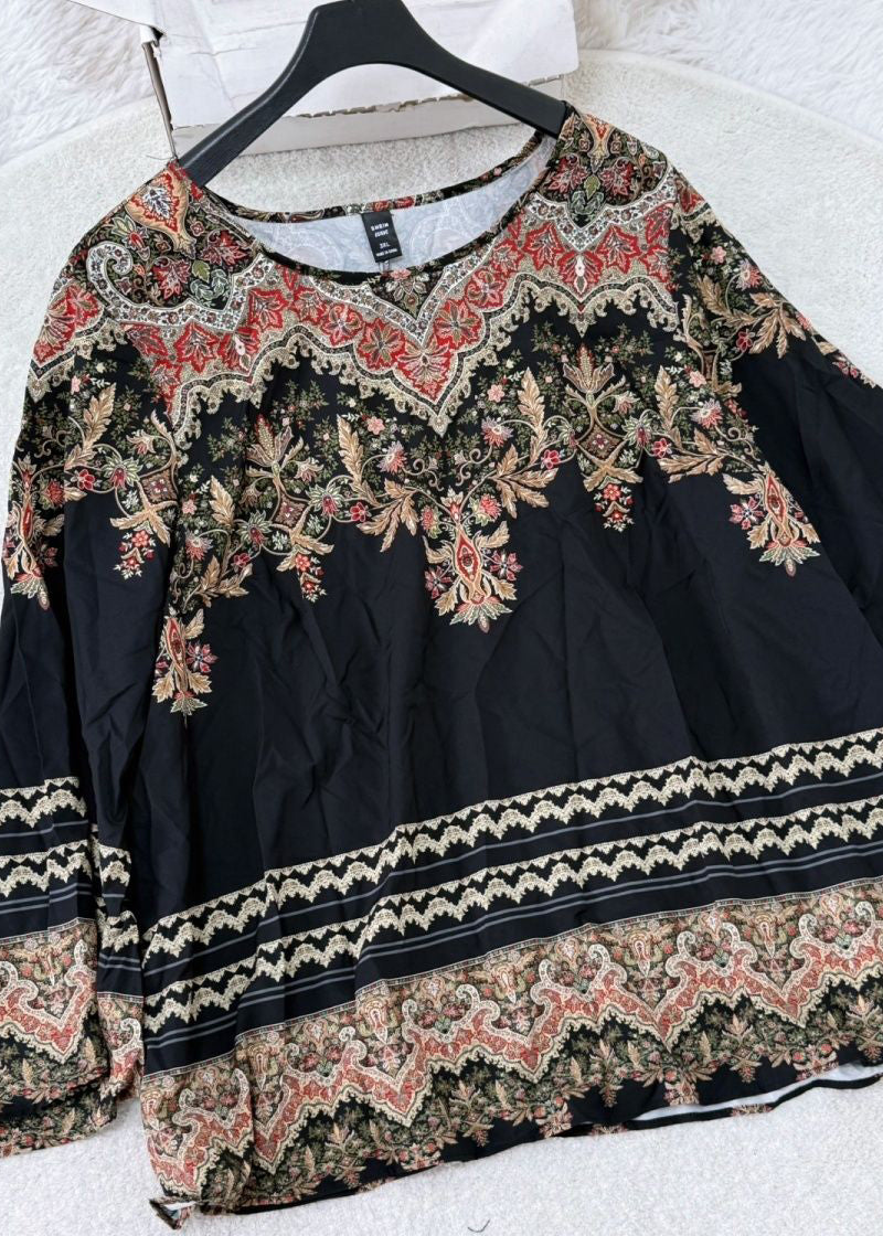 Dames T Shirt Bohemien Stijl Met O-hals En Flare Mouwen 1