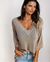 Dames T Shirt V-hals Ademend Katoen Casual Tops 1