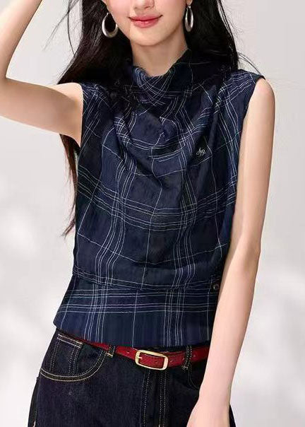 Dames Tanktop Gedrapeerd Geruit Casual Zomerstijl 3