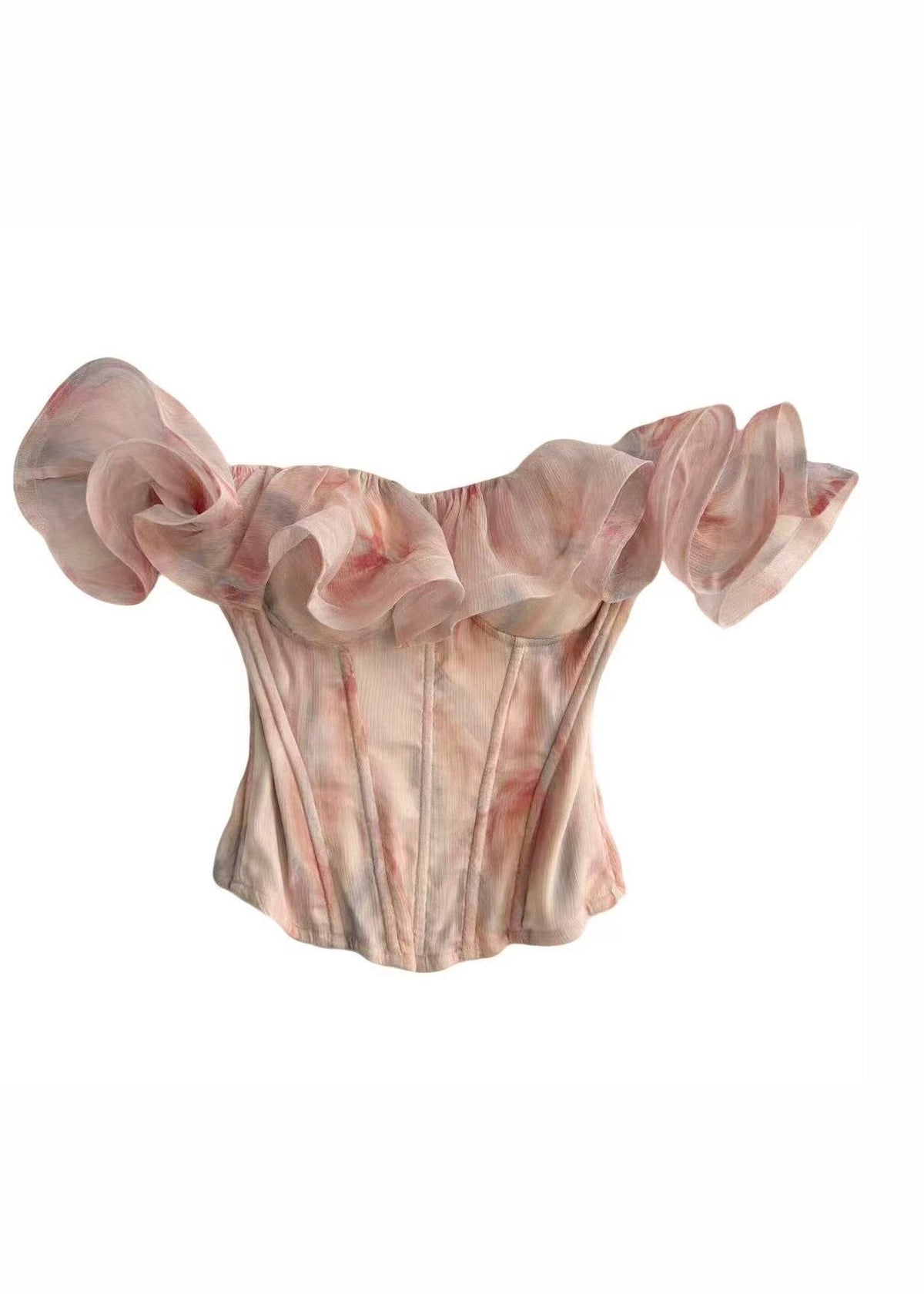 Dames Tanktop Koude Schouder Met Ruches 4