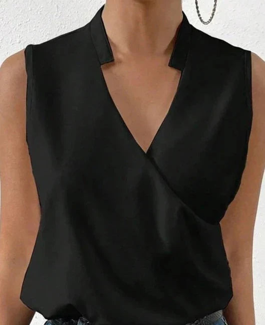 Dames Tanktop Mouwloos Chic Met Cross Neckline 1