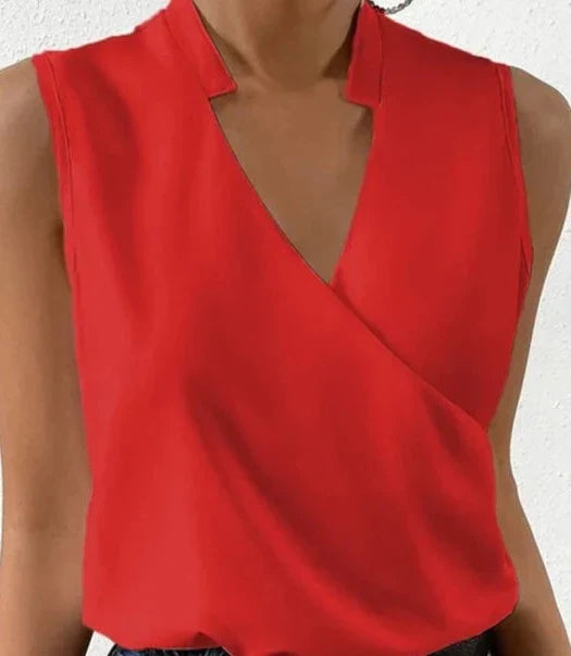 Dames Tanktop Mouwloos Chic Met Cross Neckline 2