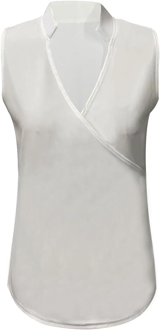 Dames Tanktop Mouwloos Chic Met Cross Neckline 8