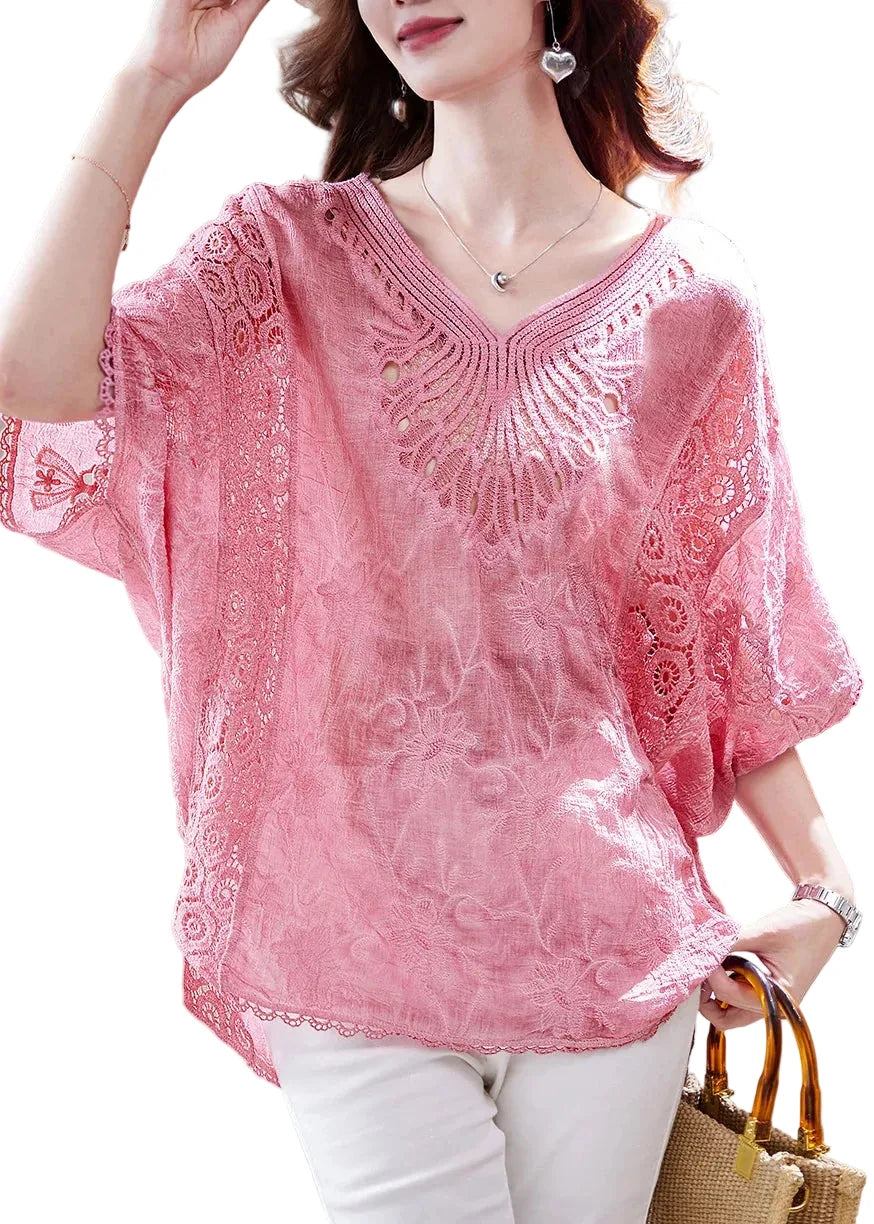 Dames Tanktop Oversized Patchwork Kant Zomer 0