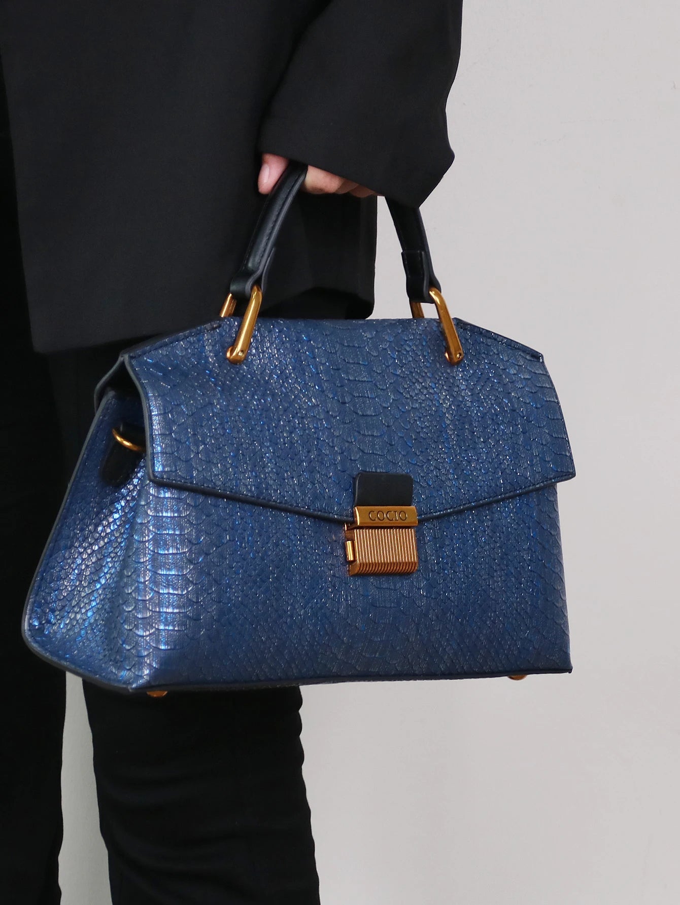 Dames Tas Boxed Platform Slangenprint 1