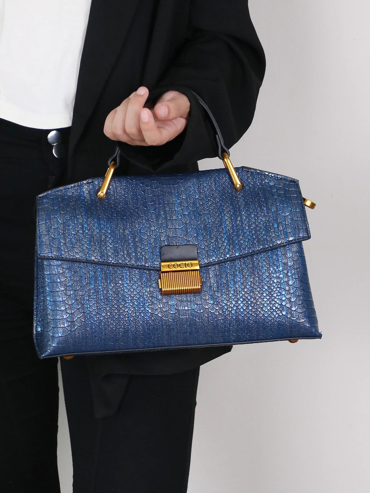 Dames Tas Boxed Platform Slangenprint 2