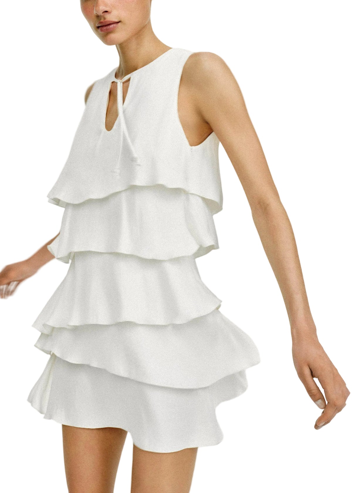 Dames Theejurk Gelaagd Met Veterdetail Zomerstijl 0