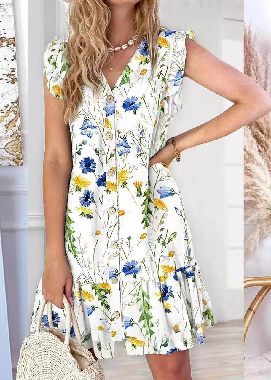 Dames Theejurk Plus Maat Met Groene Print Zomerstijl 1