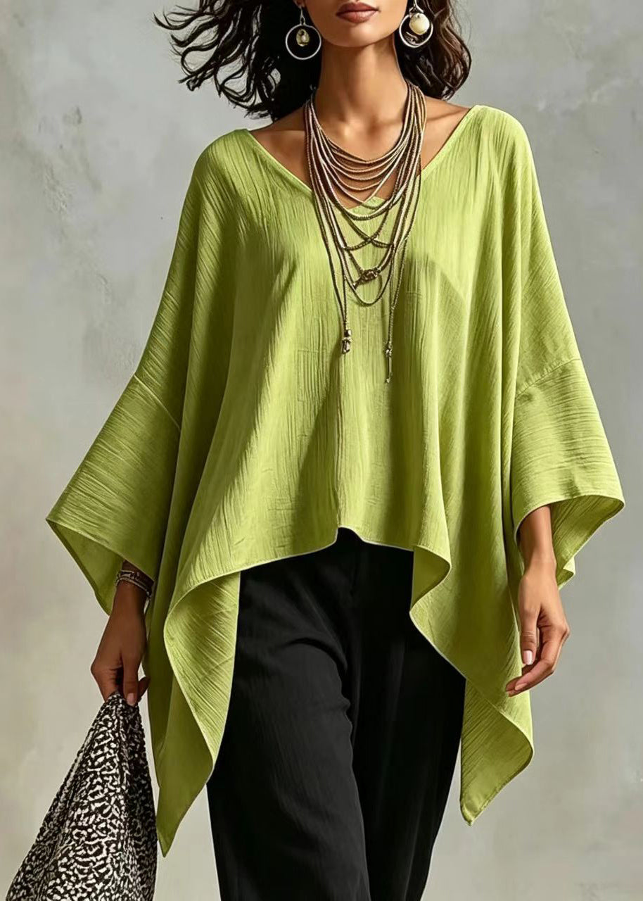 Dames Top Asymmetrisch Casual Met Vleermuismouw 2