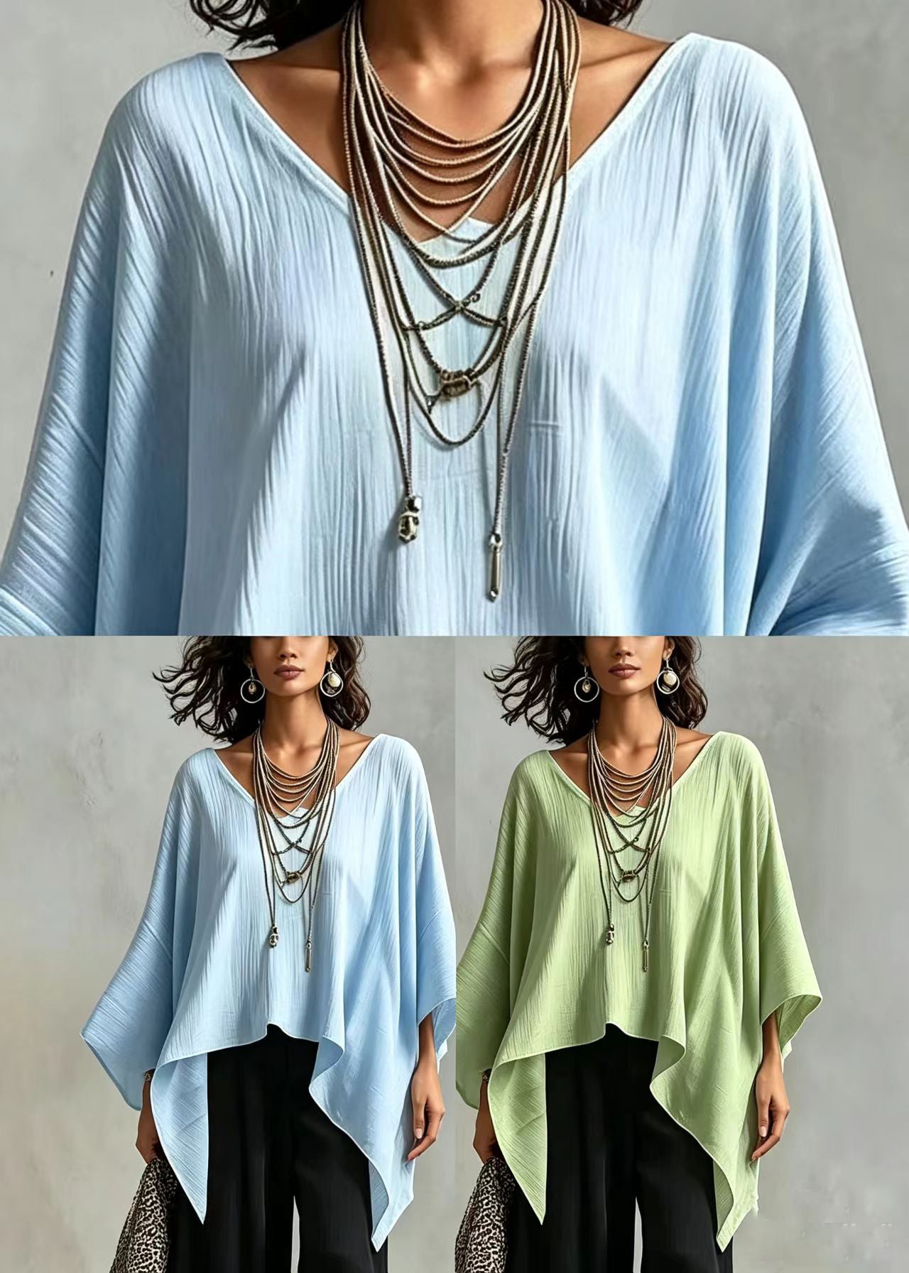 Dames Top Asymmetrisch Casual Met Vleermuismouw 4