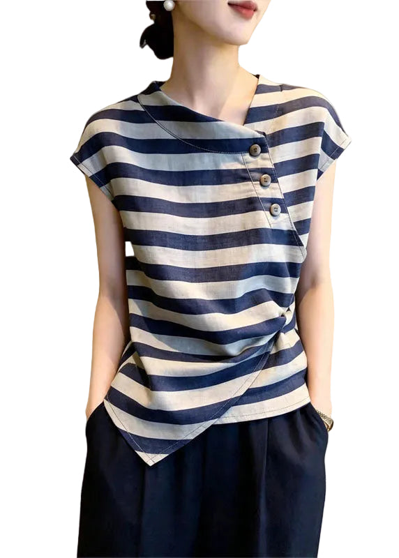 Dames Top Asymmetrisch Gestreept Plus Maat 0