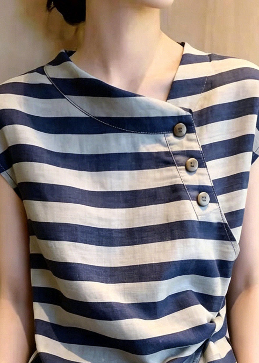 Dames Top Asymmetrisch Gestreept Plus Maat 1