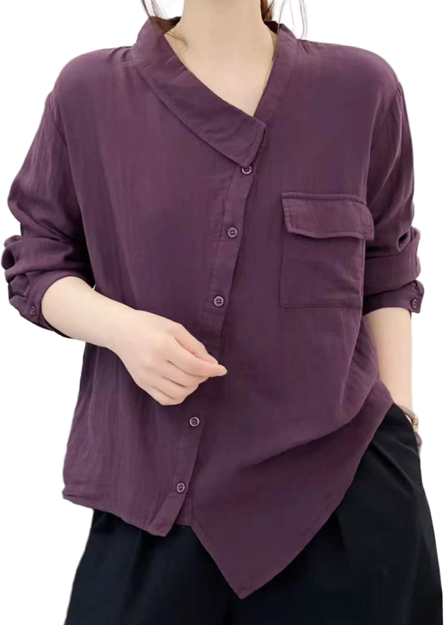 Dames Top Asymmetrisch Met Patchwork Design 2