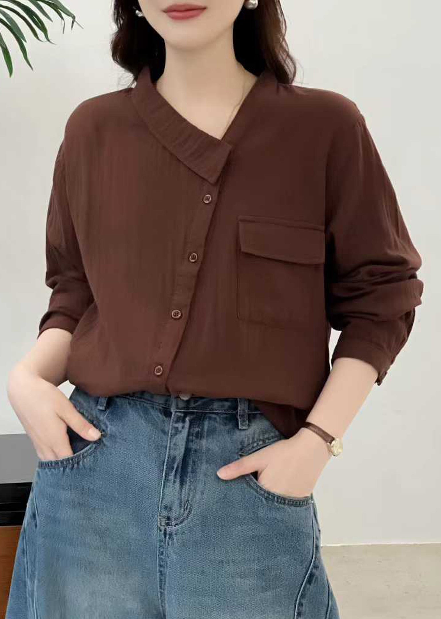 Dames Top Asymmetrisch Met Patchwork Design 3