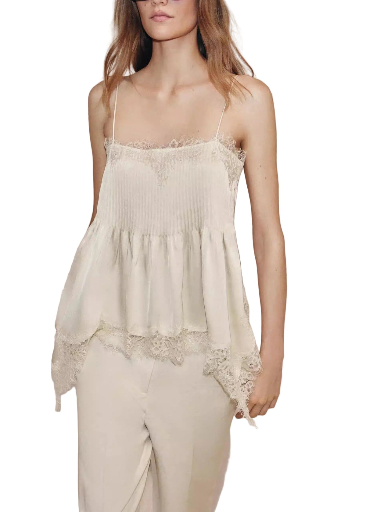 Dames Top Asymmetrisch Patchwork Zonder Mouwen 0