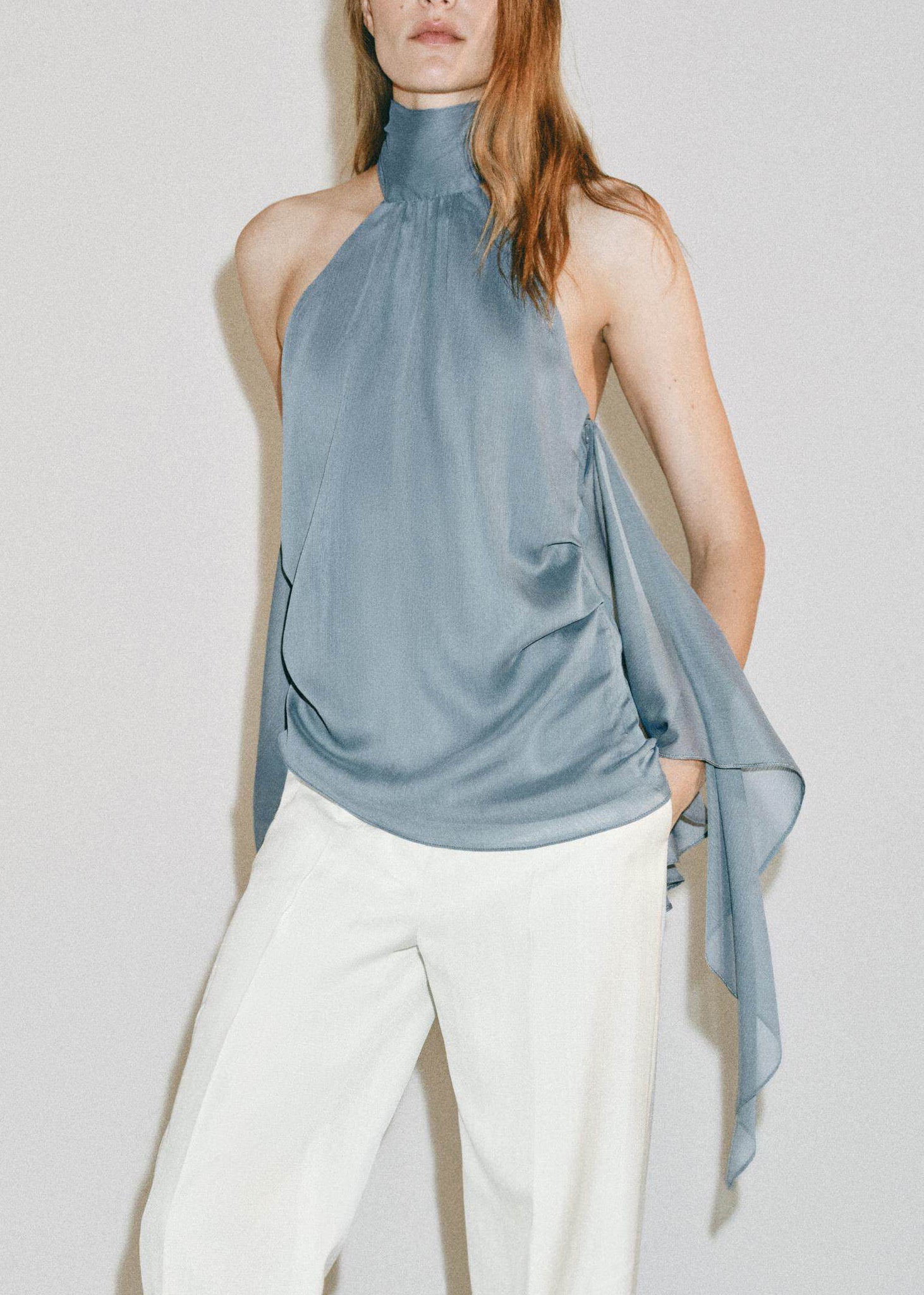 Dames Top Asymmetrisch Zonder Mouwen Patchwork Design 1